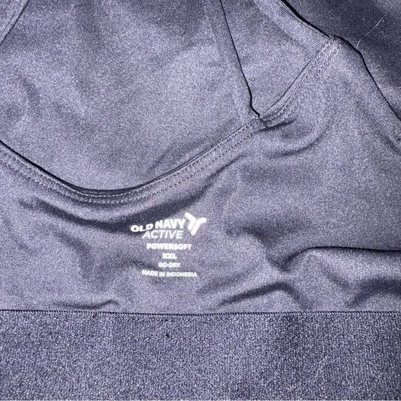 Old Navy Active Black PowerSoft Strappy Back Shelf Bra Tank Top XXL - Picture 5 of 6